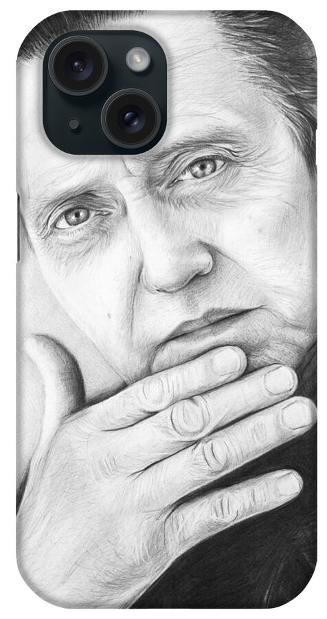 Christopher Walken iPhone Case featuring the drawing Christopher Walken by Olga Shvartsur