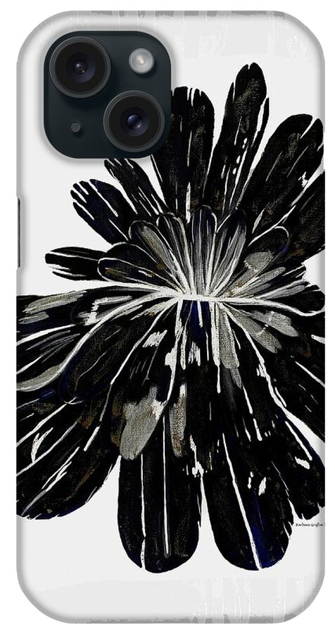 Chrysanthemum Stone B W iPhone Case featuring the painting Chrysanthemum Stone B W 1 by Barbara A Griffin