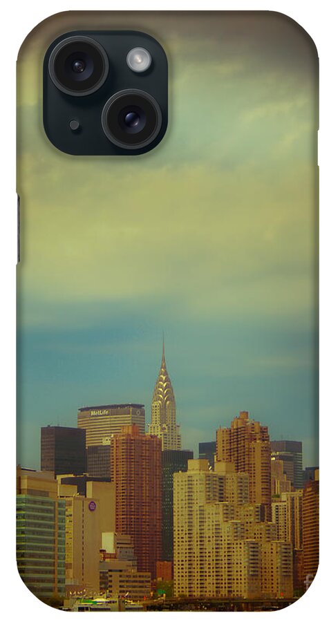 Manhattan iPhone Case featuring the photograph Chrysler state of mind in technocolor by Ken Marsh