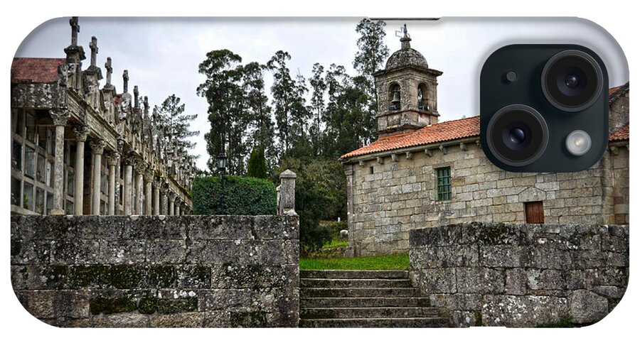 Cemetery iPhone Case featuring the photograph Church And Cemetery In A Small Village In Galicia by RicardMN Photography