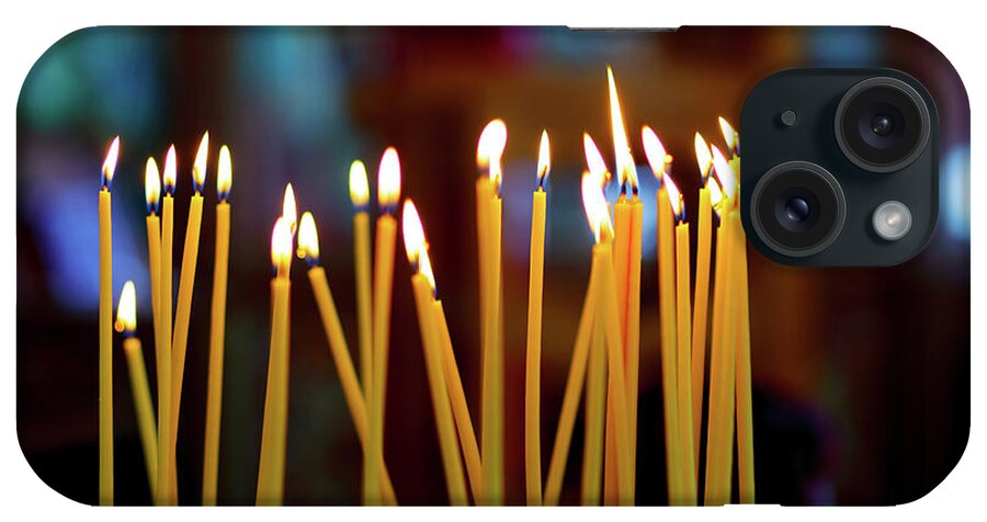 Nobody iPhone Case featuring the photograph Church Candles by Wladimir Bulgar