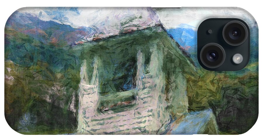 Church iPhone Case featuring the digital art Church In The Mountains by Phil Perkins