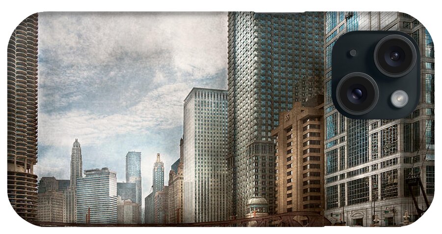 Chicago iPhone Case featuring the photograph City - Chicago IL - Building a new city by Mike Savad