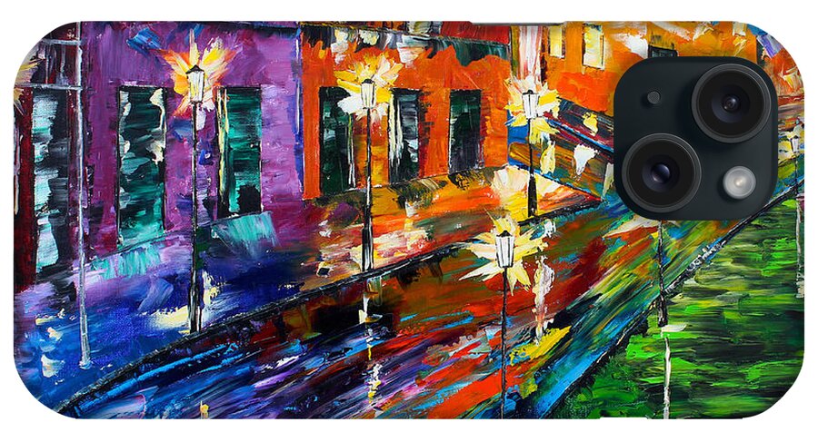 City Paintings iPhone Case featuring the painting City Lights by Kevin Brown