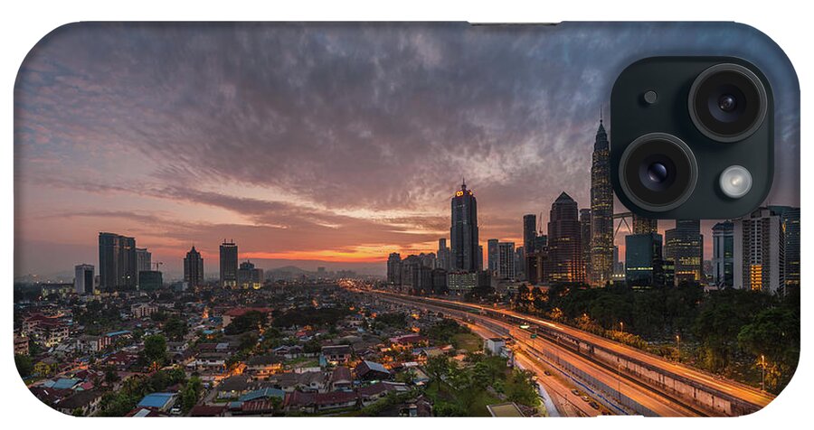 Land Vehicle iPhone Case featuring the photograph Cityscape Kuala Lumpur On A Dramatic by Hafidzabdulkadir Photography