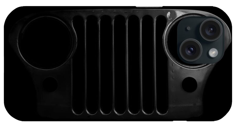 Jeep iPhone 15 Case featuring the photograph CJ Grille- Fade to Black by Luke Moore
