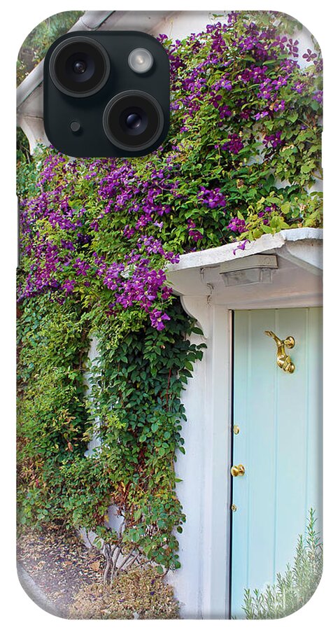 Dolphin iPhone Case featuring the photograph Clematis Around The Door by Terri Waters