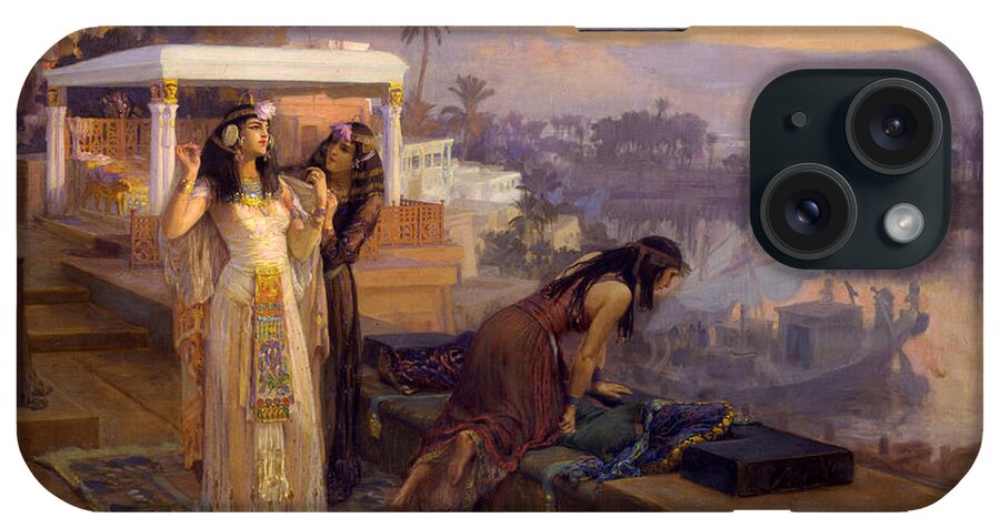 Frederick Arthur Bridgman iPhone Case featuring the painting Cleopatra on the Terraces of Philae by Frederick Arthur Bridgman