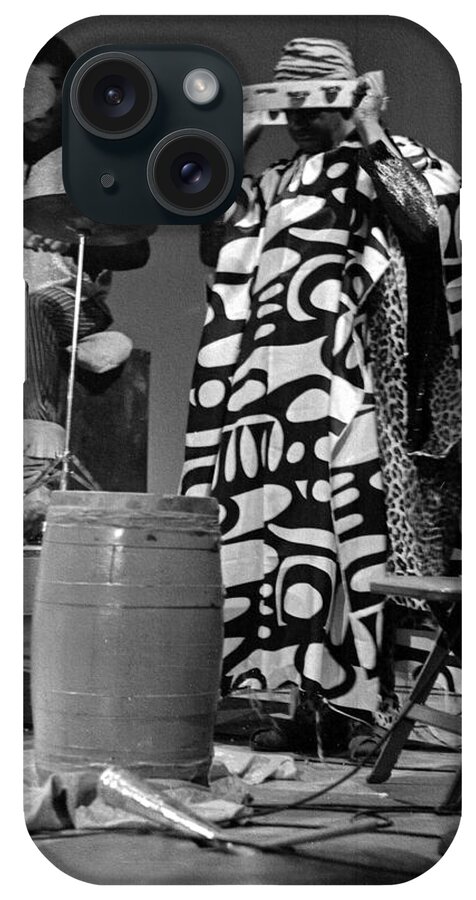 Sun Ra Arkestra At Freeborn Hall iPhone Case featuring the photograph Clifford Jarvis and Sonny 1968 by Lee Santa