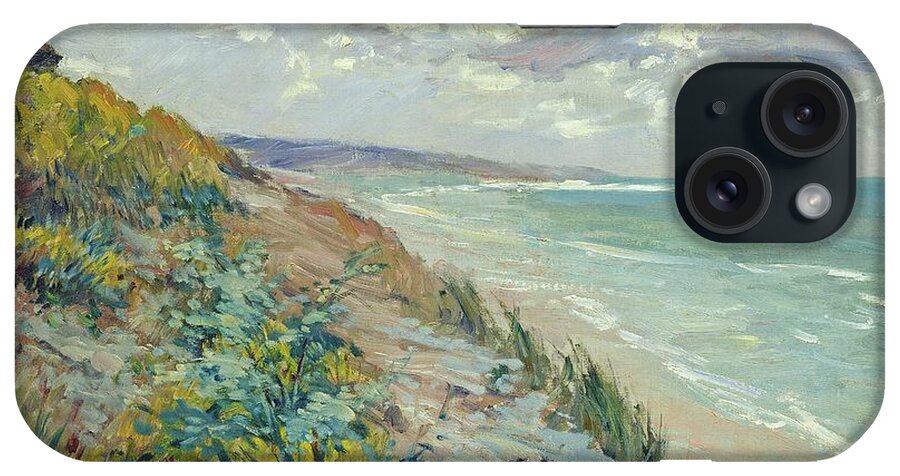 Beach iPhone Case featuring the painting Cliffs by the sea at Trouville by Gustave Caillebotte