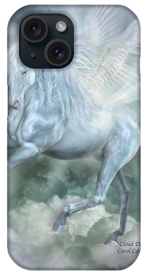Pegasus iPhone Case featuring the mixed media Cloud Dancer by Carol Cavalaris