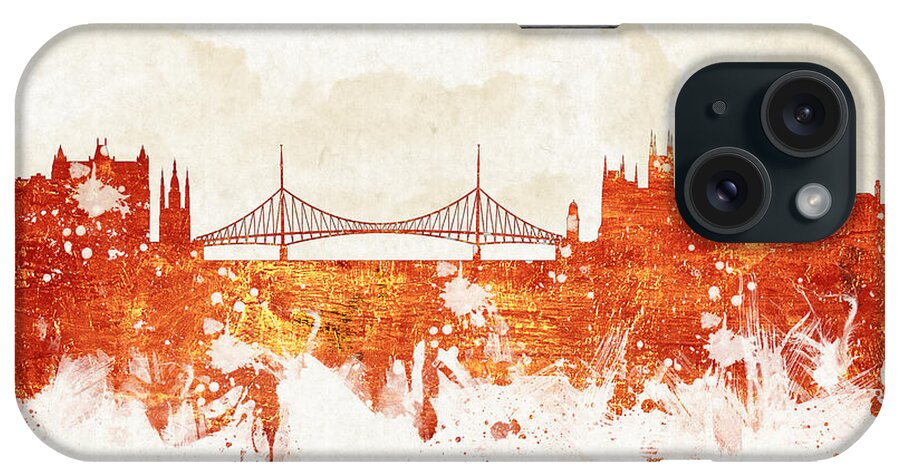 Architecture iPhone Case featuring the digital art Clouds Over Budapest Hungary by Aged Pixel