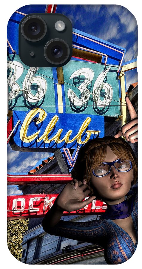 Club 36 iPhone Case featuring the digital art Club 36 by Bob Winberry