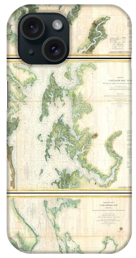  iPhone Case featuring the photograph Coast Survey Map of the Chesapeake Bay by Paul Fearn