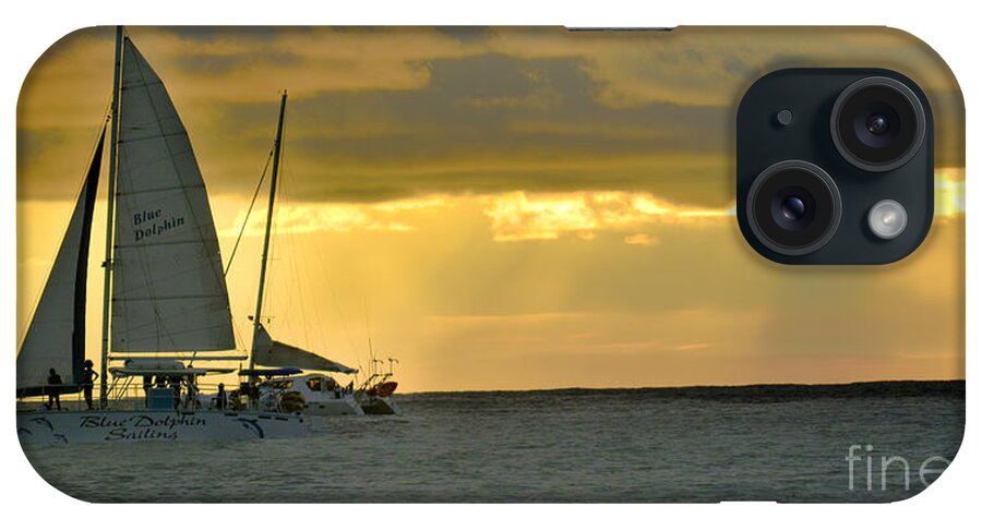 Boat iPhone Case featuring the photograph Coastal Catamaran Sunset by Gary Keesler