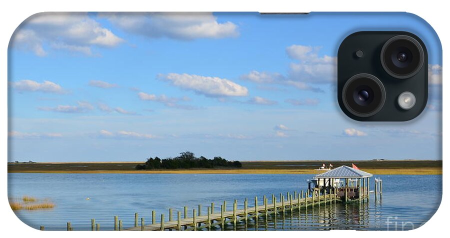 Blue iPhone Case featuring the photograph Coastal Waterway Scene 16x9 Ratio by Bob Sample