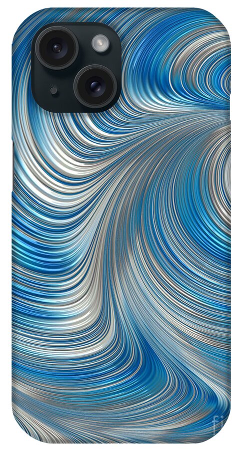 Cobolt Abstract iPhone Case featuring the digital art Cobolt Flow by John Edwards