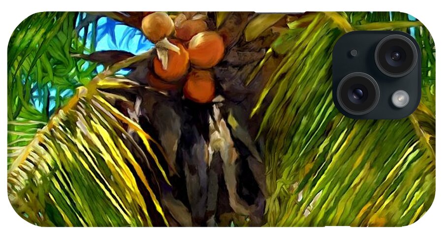 Coconut Palm Tree iPhone Case featuring the painting Coconut Palm Tree by Stephen Jorgensen