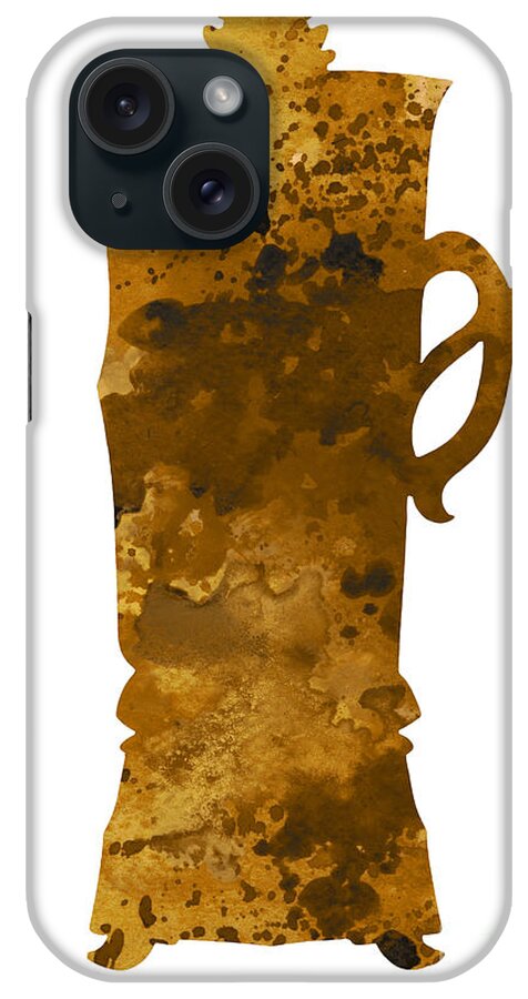 Coffe iPhone Case featuring the painting Coffe pot art print watercolor painting by Joanna Szmerdt