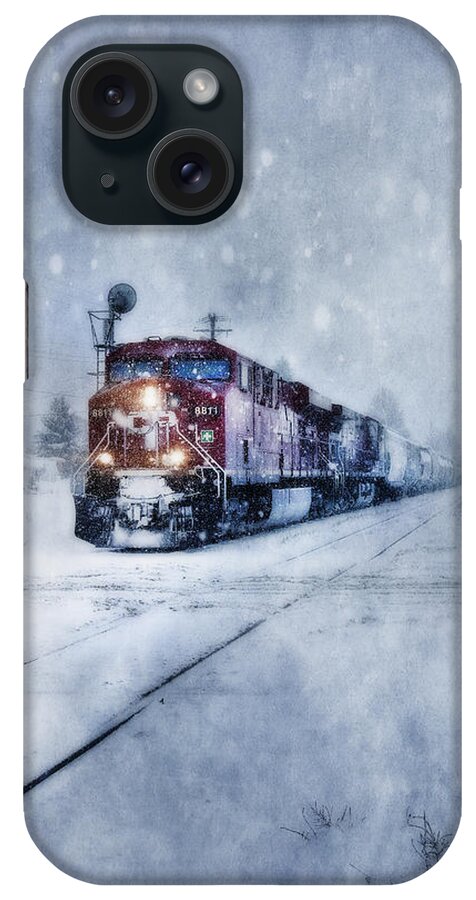 Train iPhone Case featuring the photograph Cold Nights On The Midnight Train Color by Theresa Tahara