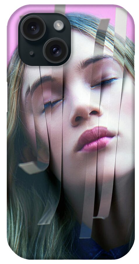 Problems iPhone Case featuring the photograph Collage Of Face Cut Into Strips by Tara Moore
