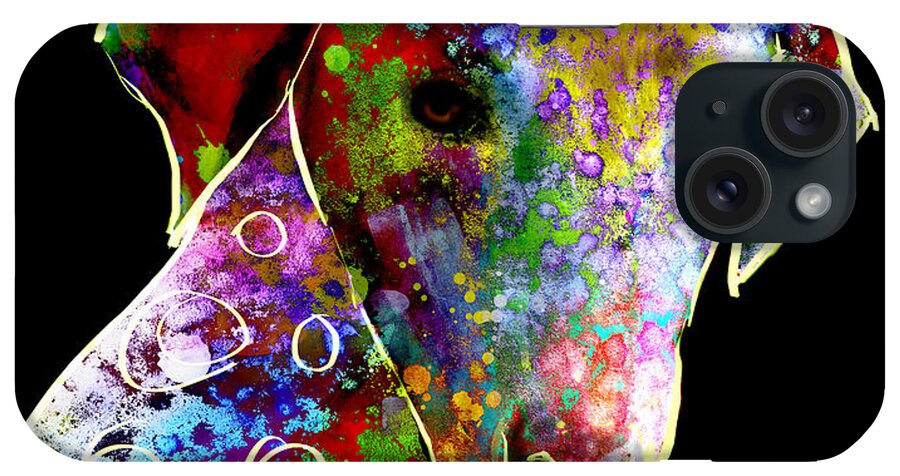 Dog iPhone Case featuring the digital art Color Splash Abstract Dog Art by Ann Powell