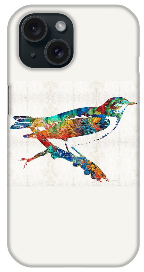 Bird iPhone Case featuring the painting Colorful Bird Art - Sweet Song - By Sharon Cummings by Sharon Cummings