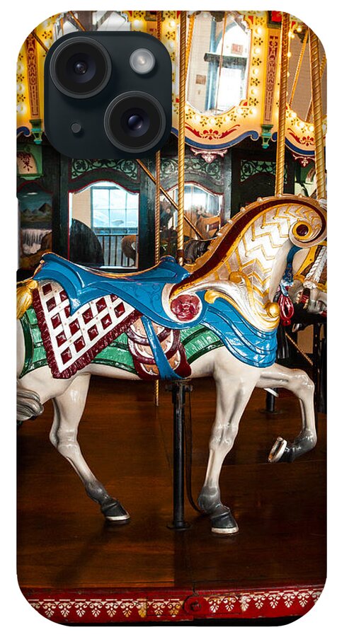 Carousel Horse Ride iPhone Case featuring the photograph Colorful Carousel Horse by Jerry Cowart