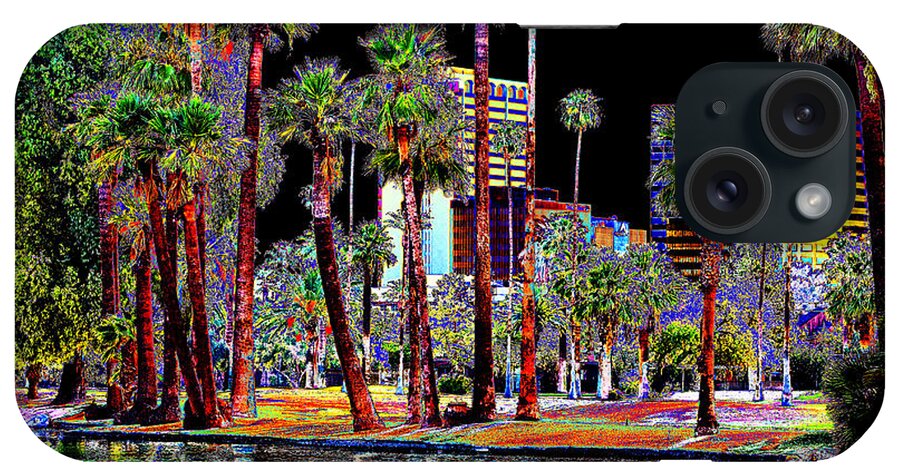 Park iPhone Case featuring the photograph Colorful City Park Pop Art by Phyllis Denton