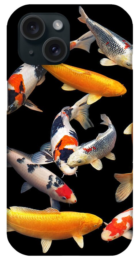 Koi Fish iPhone Case featuring the photograph Colorful Japanese Koi Vertical by Gill Billington