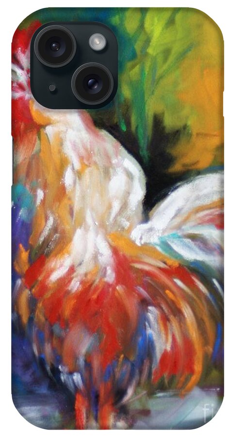 Rooster iPhone Case featuring the painting Colorful Rooster by Melinda Etzold