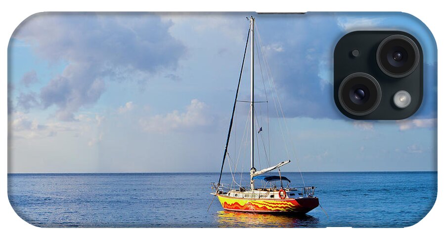 Scenics iPhone Case featuring the photograph Colorful Sailing Boat, Saint Lucia by Flavio Vallenari