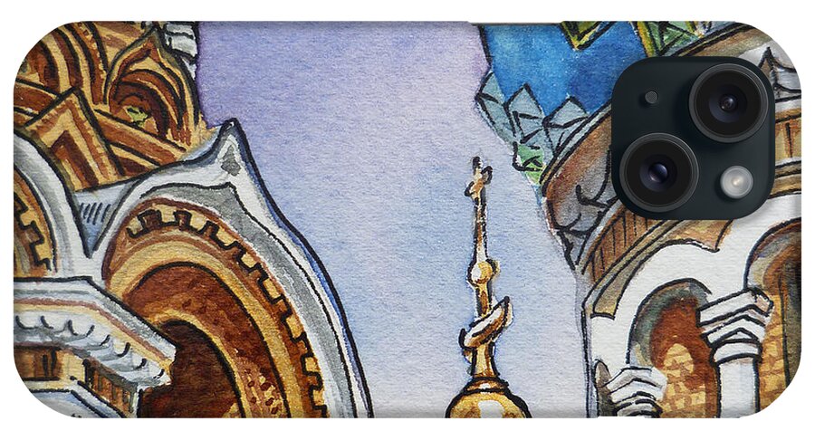 Russia iPhone Case featuring the painting Colors Of Russia St Petersburg Cathedral II by Irina Sztukowski