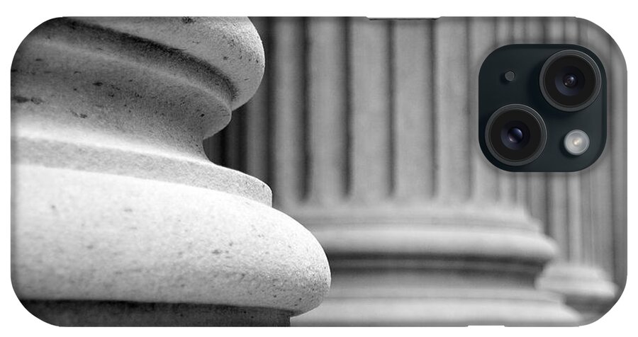 Black & White iPhone Case featuring the photograph Columns by Tony Cordoza