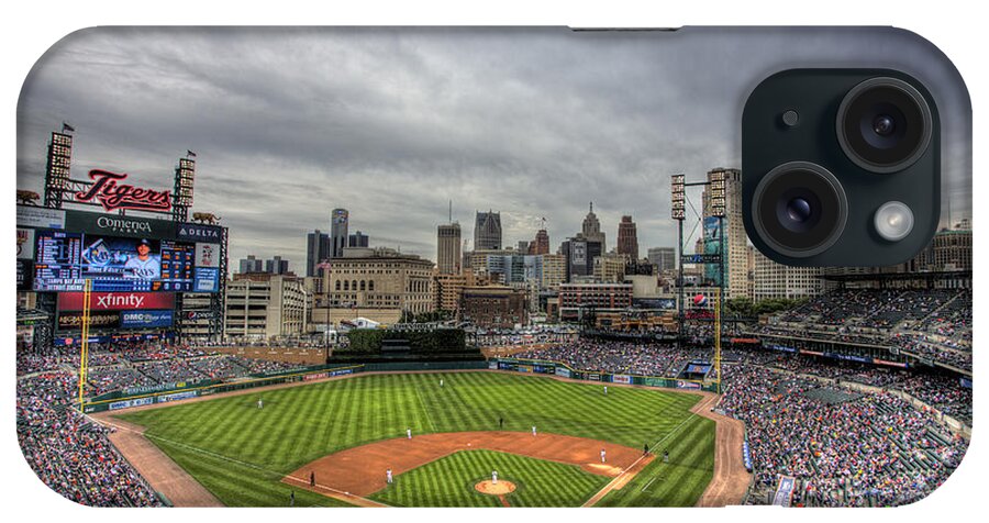 Detroit Tigers iPhone Case featuring the photograph Comerica Park Home of the Tigers by Shawn Everhart