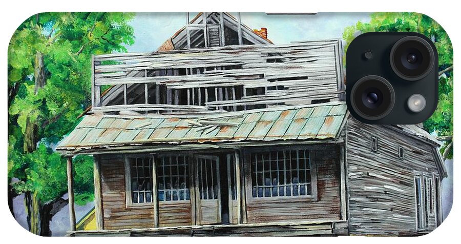 Farms iPhone Case featuring the painting Commissary at Woodburn Plantation near Inverness MS by Karl Wagner
