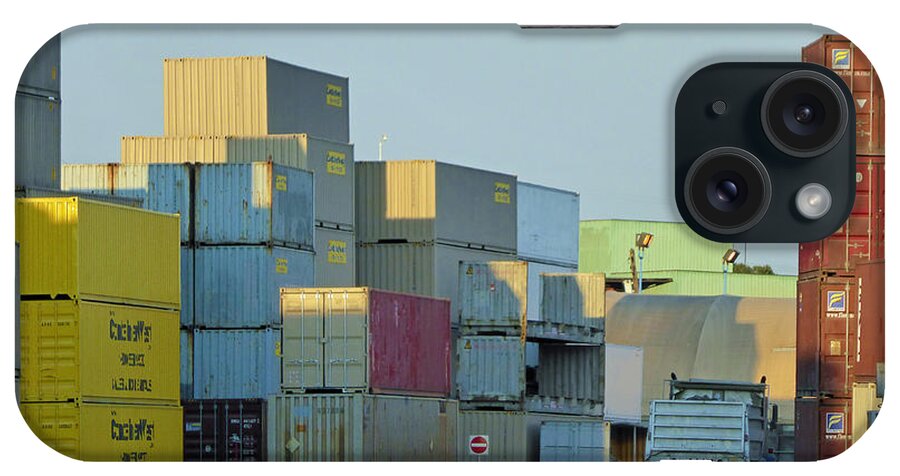 Shipping Container iPhone Case featuring the photograph Containers by Laurie Tsemak