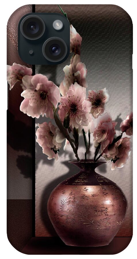 Cherry Blossoms iPhone Case featuring the painting Contemporary Spring Blossoms by Regina Femrite