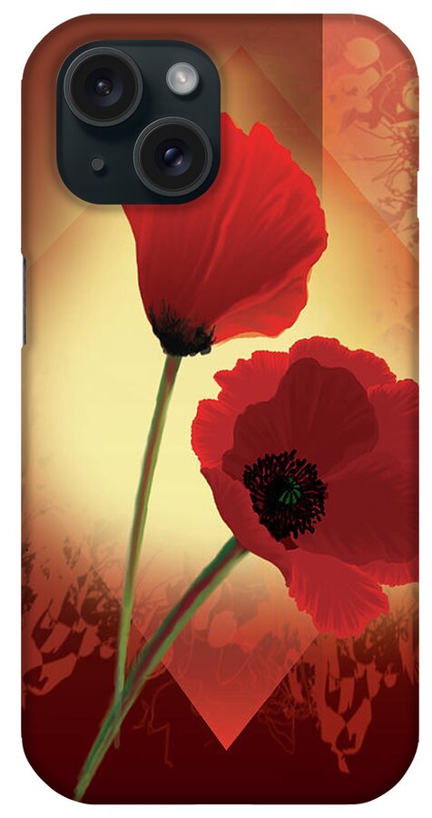 Painting By Gina Femrite iPhone Case featuring the painting Contemporary wild poppies by Regina Femrite