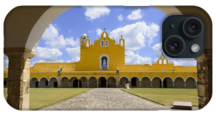 Architecture iPhone Case featuring the photograph Convent in the city of Izamal Mexico by Oscar Gutierrez