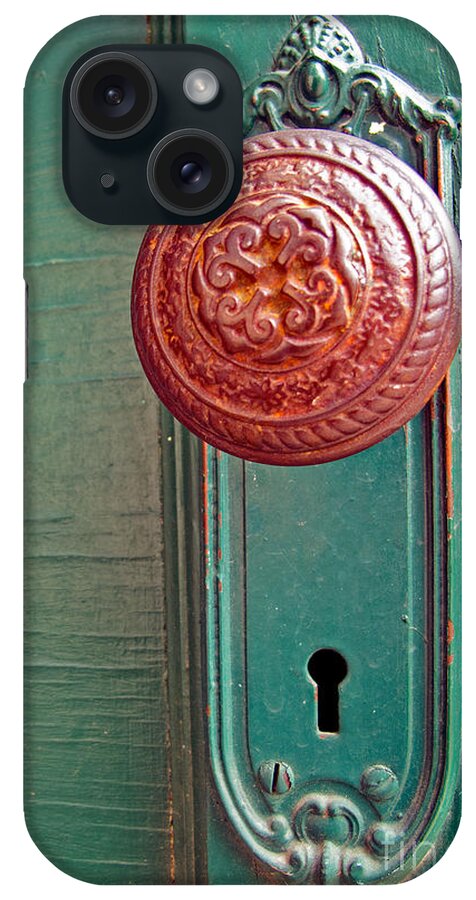 Antique iPhone Case featuring the photograph Copper Door Knob by Kelly Holm