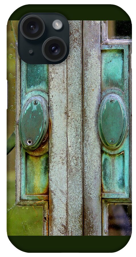 Door iPhone Case featuring the photograph Copper DoorKnobs by Karen Adams