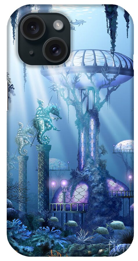 Ciro Marchetti iPhone Case featuring the digital art Coral city  by MGL Meiklejohn Graphics Licensing