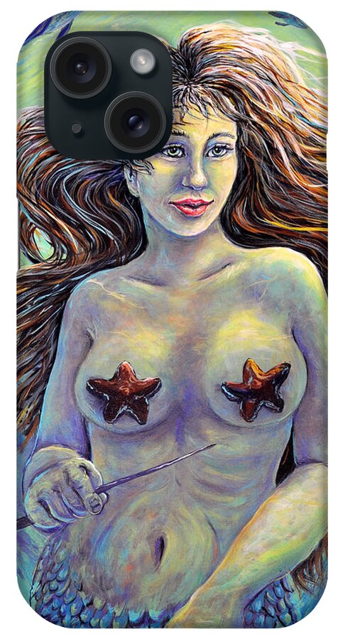 Mermaid iPhone Case featuring the painting Coral Conductor by Gail Butler