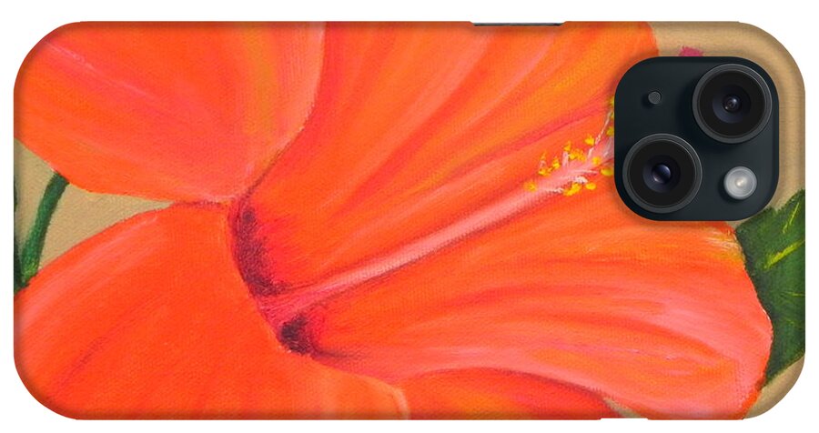 Art iPhone Case featuring the painting Coral Delight - Hibiscus Flower by Shelia Kempf