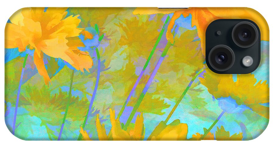 Nature iPhone Case featuring the painting Coreopsis - Yellow and Green by Douglas MooreZart