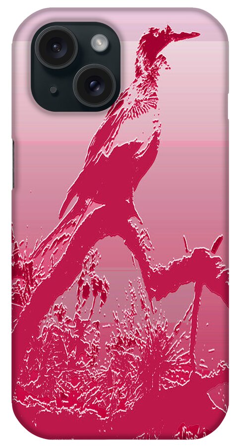 Case iPhone Case featuring the digital art Cormorant Case in Pink by Rosalie Scanlon