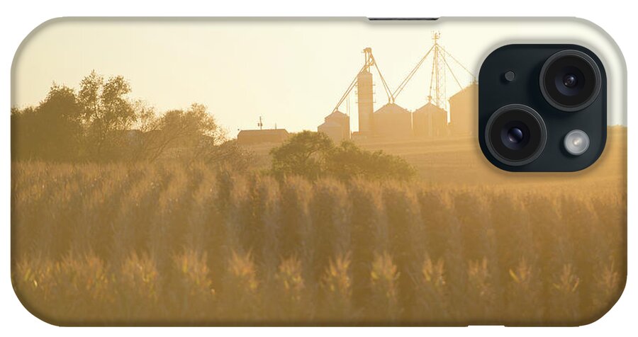 Illinois iPhone Case featuring the photograph Corn Field And Farm In The Fall by Brandon Huttenlocher
