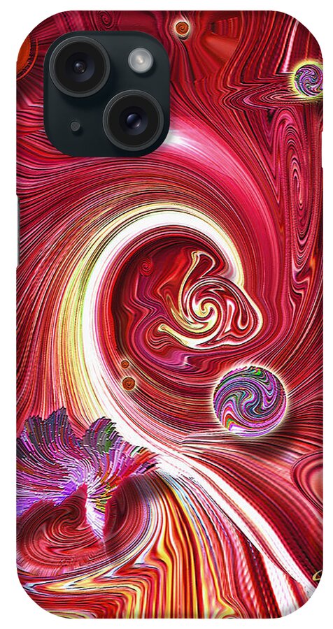 Cosmic Waves iPhone Case featuring the mixed media Cosmic Waves by Carl Hunter