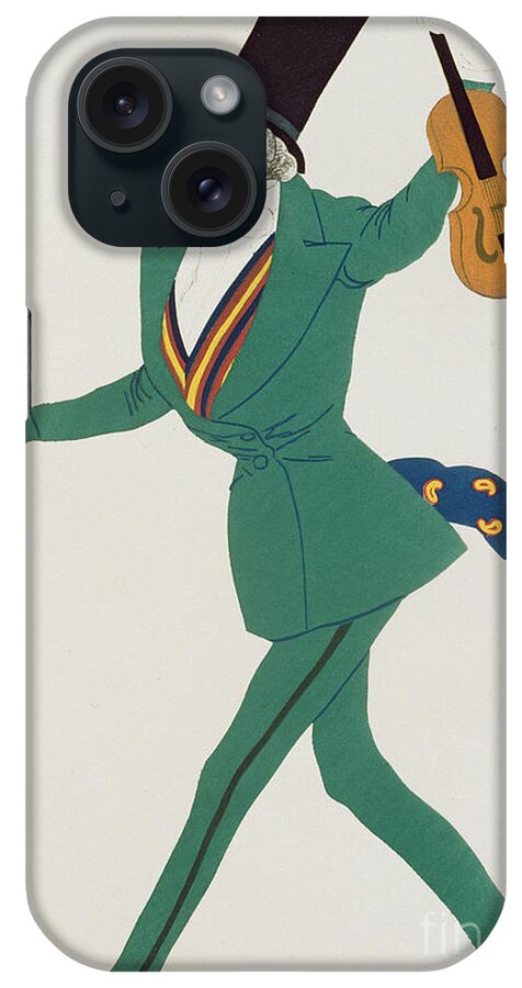 Leon Bakst iPhone Case featuring the painting Costume design for Paganini in The Enchanted Night by Leon Bakst
